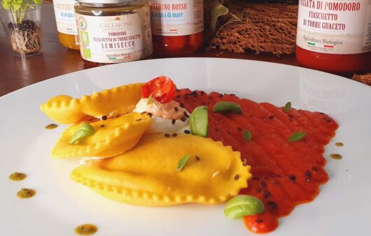 Raviolo artigianale al Pomodoro Fiaschetto di Torre Guaceto Presidio Slow Food