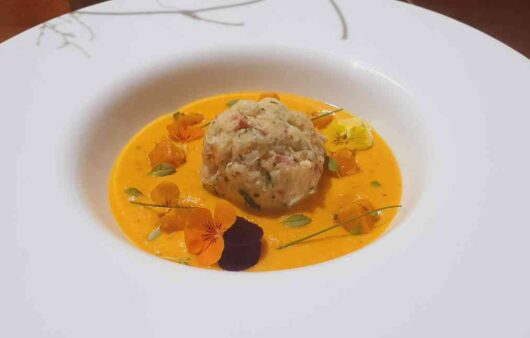 canederli su crema di zucca casa a sud